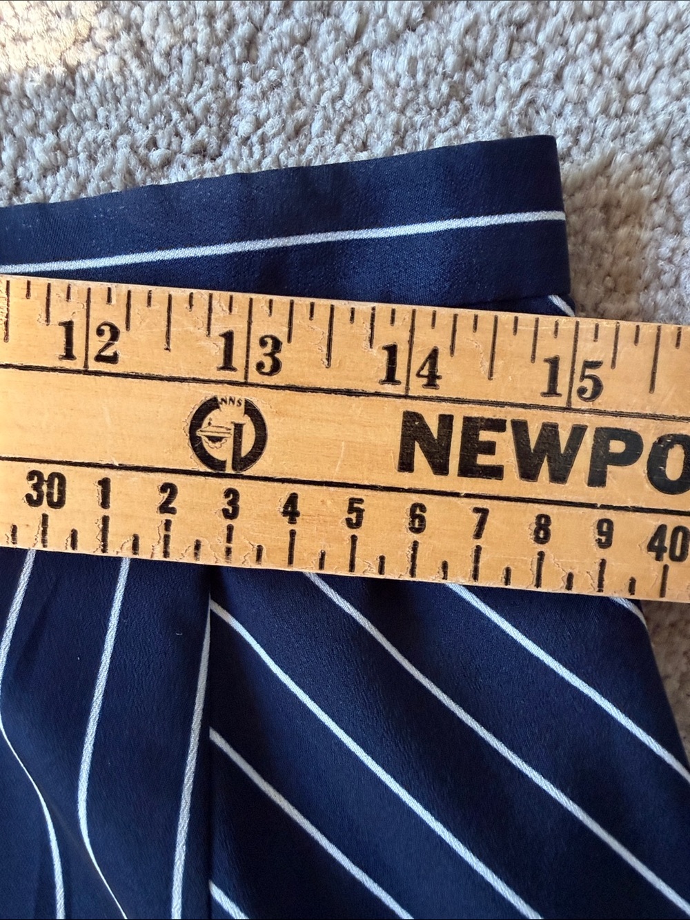 J. Crew Navy and White Pinstripe Ruffle Hem Mini Skirt size 6 NWT - Picture 8 of 9